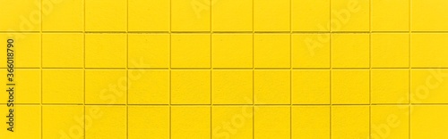 Panorama of Yellow mosaic tile pattern and seamless background