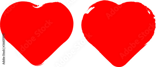 Set of Hearts . Grunge stamps collection.love Shapes for your design.Distressed symbols. Textured Valentine's Day signs.Vector illustration.