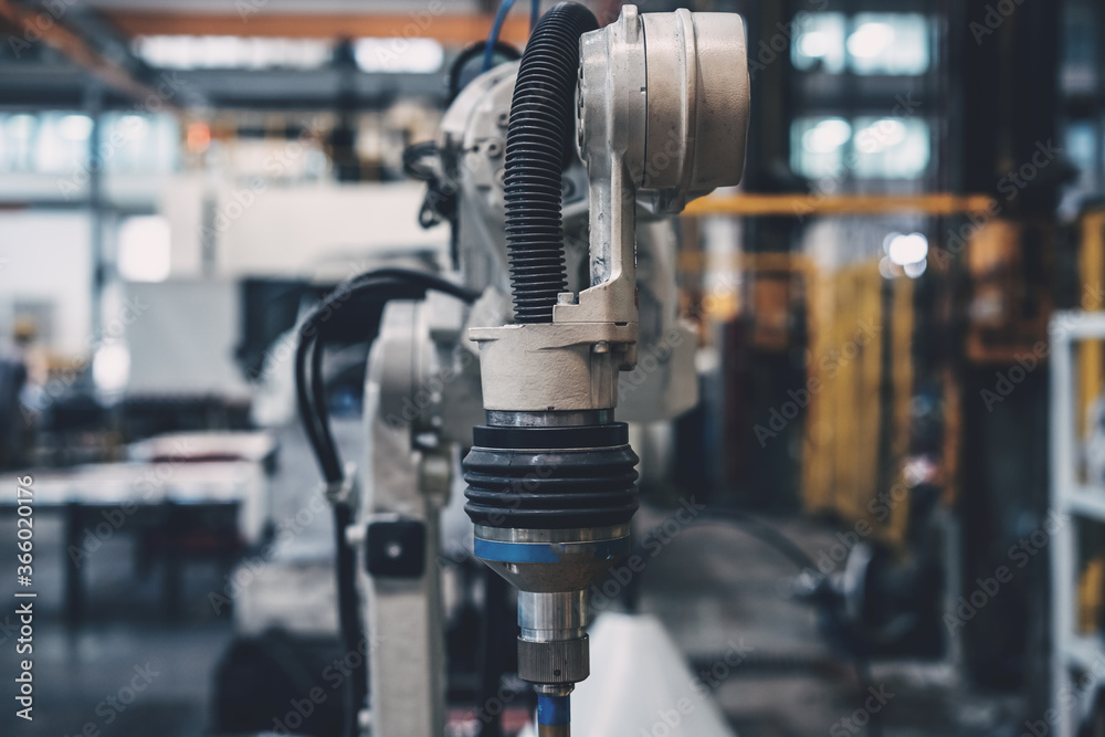 robot arm in factory robot arm in factory