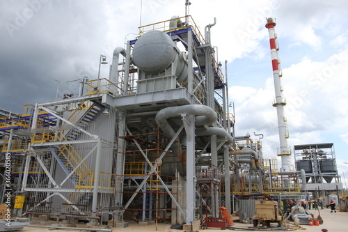 Oil refinery plant. Industry. New equipment