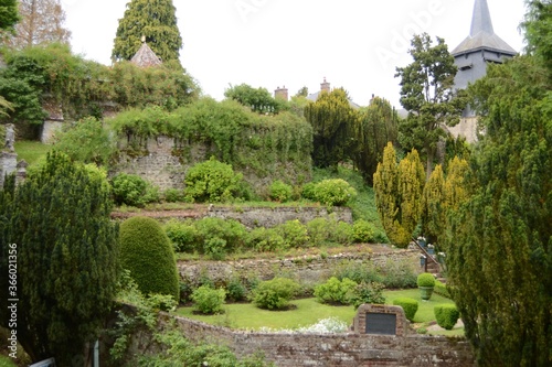 Beautiful shot of a path in Henry Sidamer Gardens in Gerberoy Village France photo