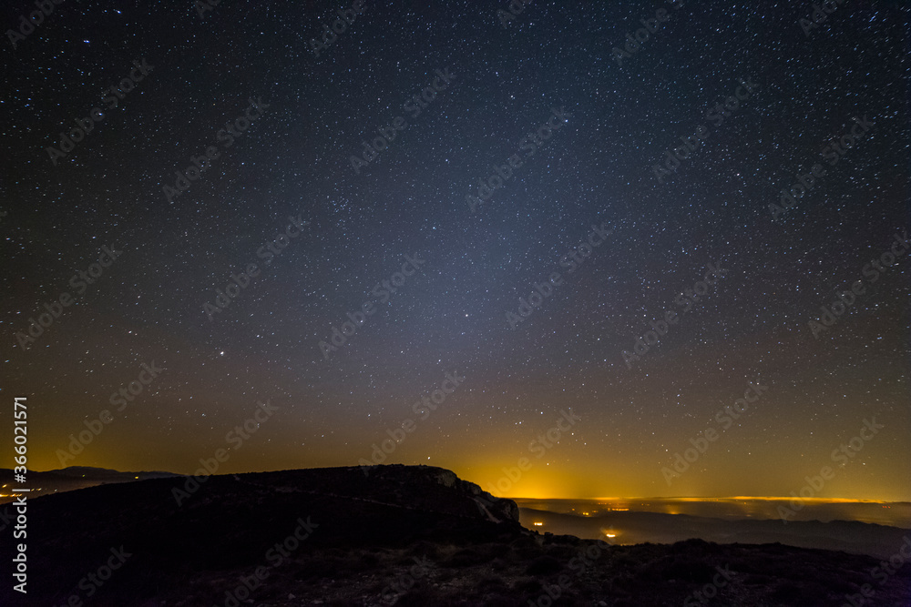Fototapeta premium Winter milky way in Serra Del Montsec, Lleida, Spain