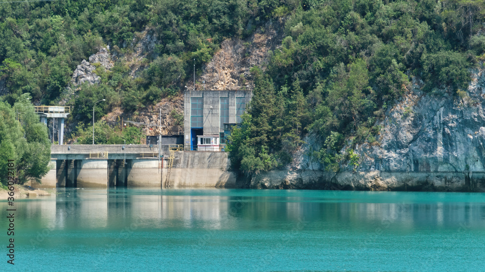 Obraz premium Dam Reservoir From Kadincik 1 Hydroelectric Power Plant, Mersin Turkey