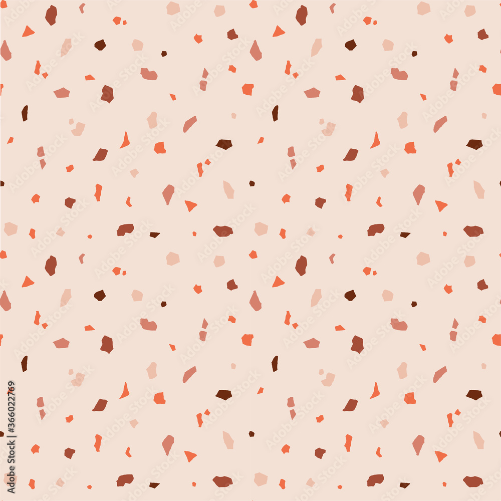 Terrazzo seamless pattern. Vector texture of mosaic floor background