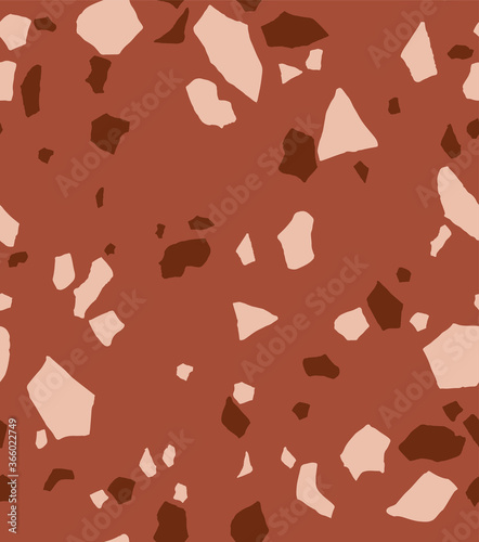 Terrazzo seamless pattern. Vector texture of mosaic floor background