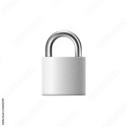 Fastened padlock or lock icon, 3d realistic vector mockup illustration isolated.