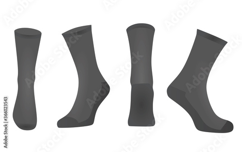 Grey sport socks. vector illustration photo