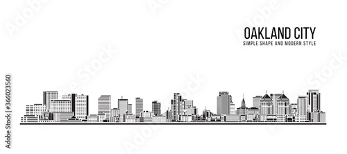 Cityscape Building Abstract Simple shape and modern style art Vector design - Oakland city