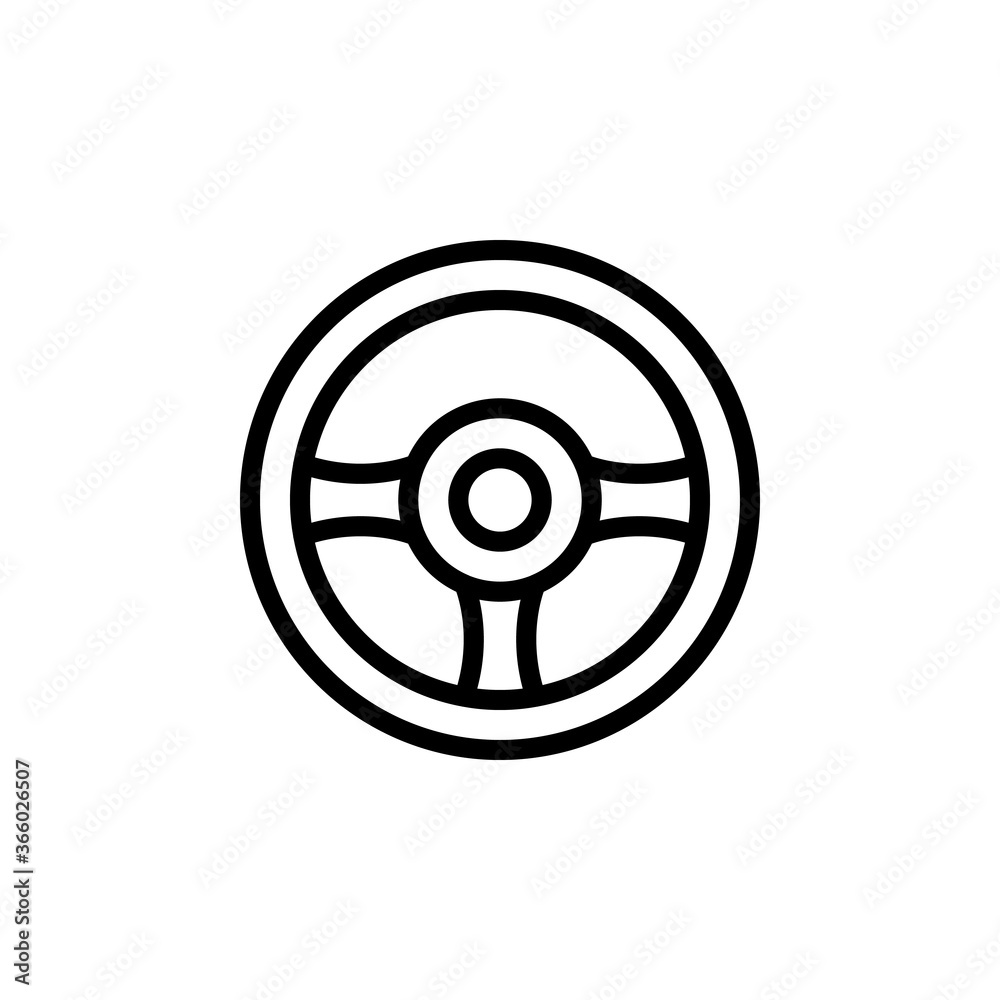 Steering wheel icon. Simple line, outline vector elements of taxi service icons for ui and ux, website or mobile application Steering wheel icon. Simple line, outline vector elements of taxi service icons for ui and ux, website or mobile application