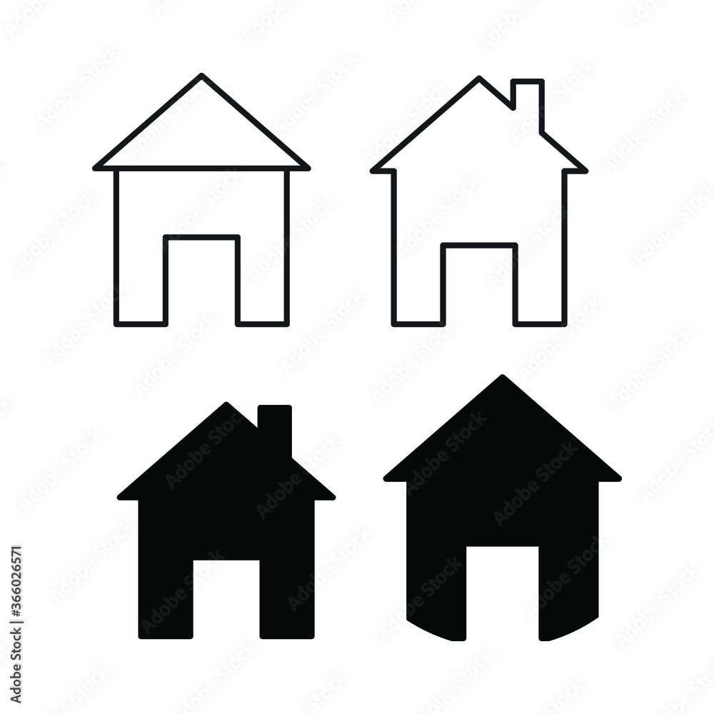 Fototapeta premium home house icon vector set