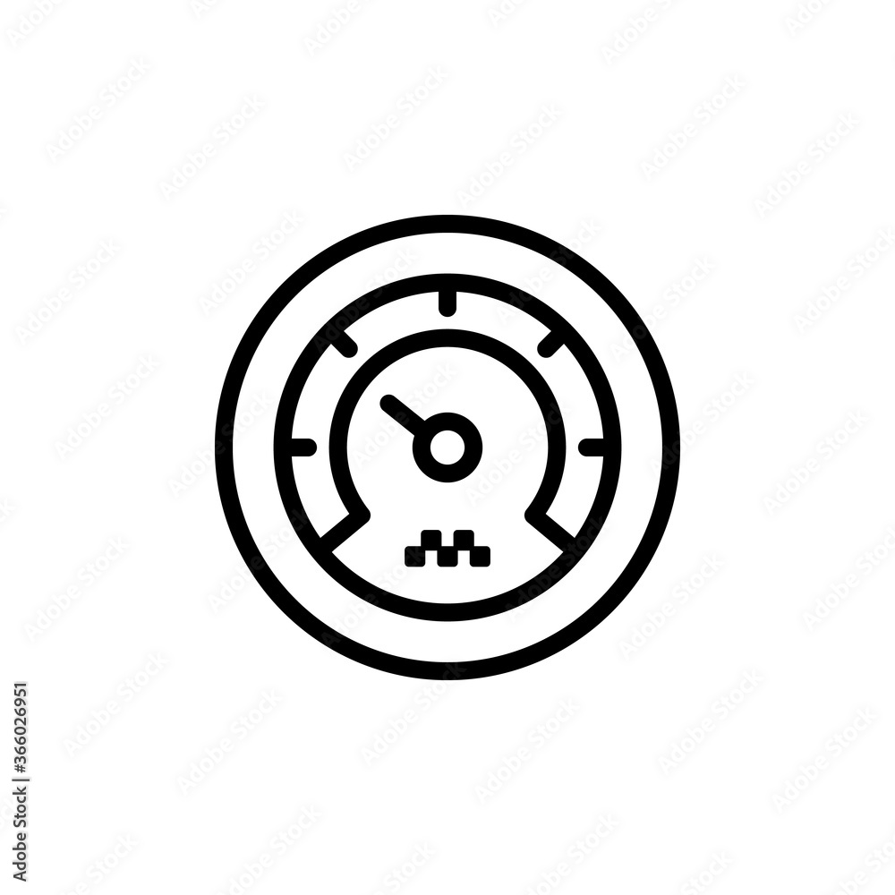 Speedometer icon. Simple line, outline vector elements of taxi service icons for ui and ux, website or mobile application Speedometer icon. Simple line, outline vector elements of taxi service icons for ui and ux, website or mobile application