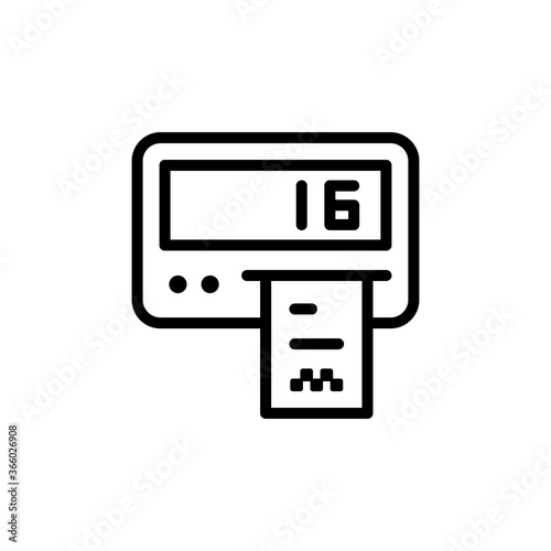 Taximeter icon. Simple line, outline vector elements of taxi service icons for ui and ux, website or mobile application