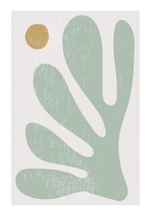 Ingelijste posters Meloenkleur Matisse collage met organische vormen  © C Design Studio