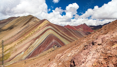 Rainbow mountains Andes near Cusco in Peru photo