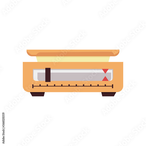 Store weigher or balance scales icon symbol, flat vector illustration isolated.