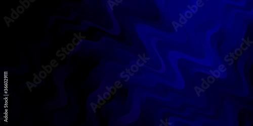 Dark BLUE vector backdrop with circular arc. Illustration in halftone style with gradient curves. Pattern for booklets, leaflets.
