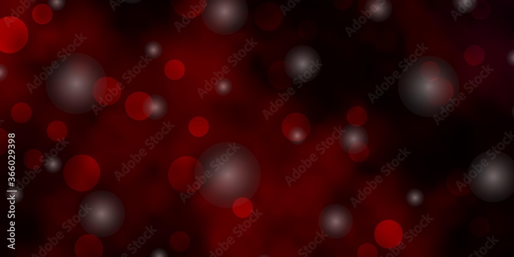 Dark Red vector layout with circles, stars. Illustration with set of colorful abstract spheres, stars. New template for a brand book. Dark Red vector layout with circles, stars. Illustration with set of colorful abstract spheres, stars. New template for a brand book.
