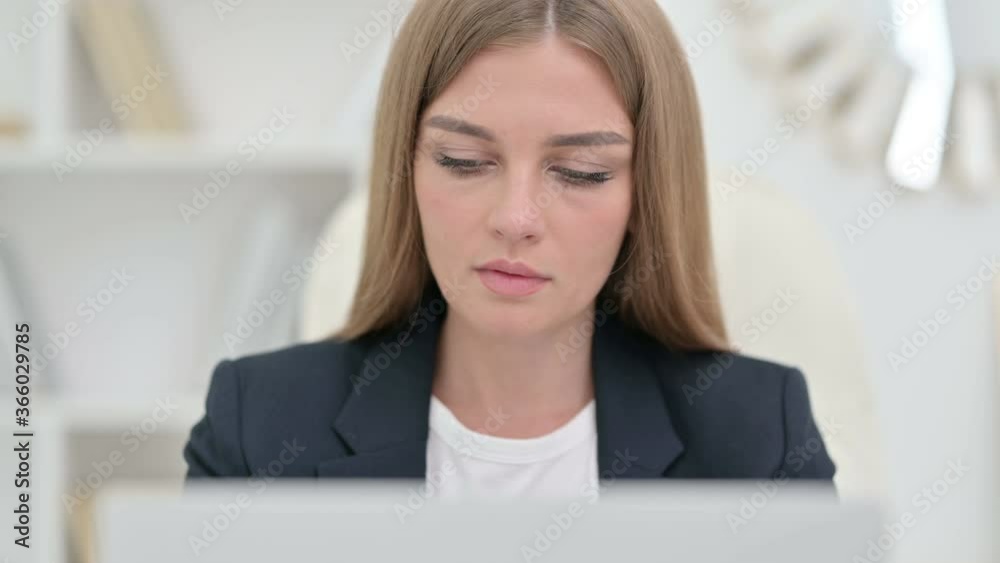 Close up of Businesswoman Working on Laptop Close up of Businesswoman Working on Laptop