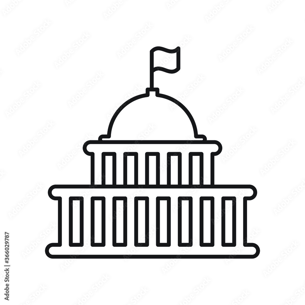 white house washington icon vector
