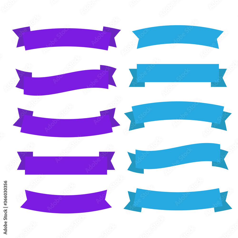 Flat vector ribbons banners flat. Banner ribbon vector set