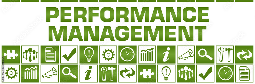 Performance Management Green White Box Grid Business Symbols Performance Management Green White Box Grid Business Symbols
