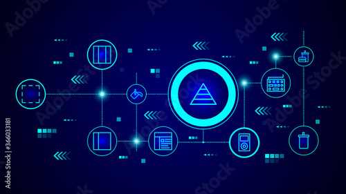 pyramid diagram icon. From web set