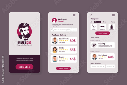 Barber shop mobile application template