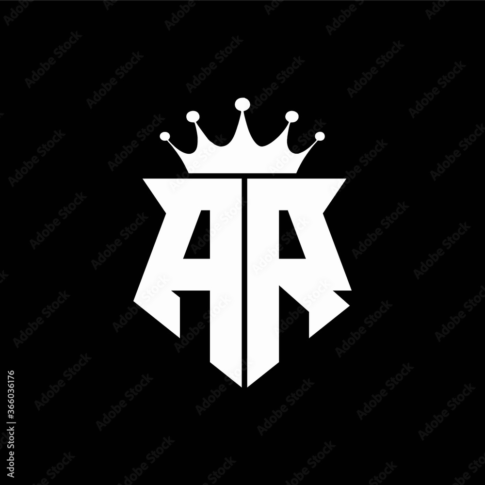 Vetor de ar logo monogram shield shape with crown design template do ...