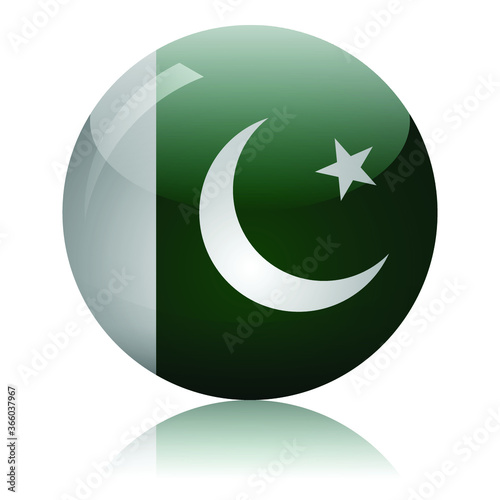 Pakistani flag glass icon vector illustration