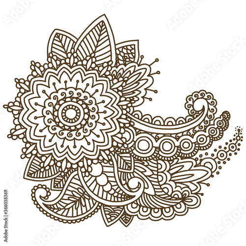 Vector mehndi pattern.