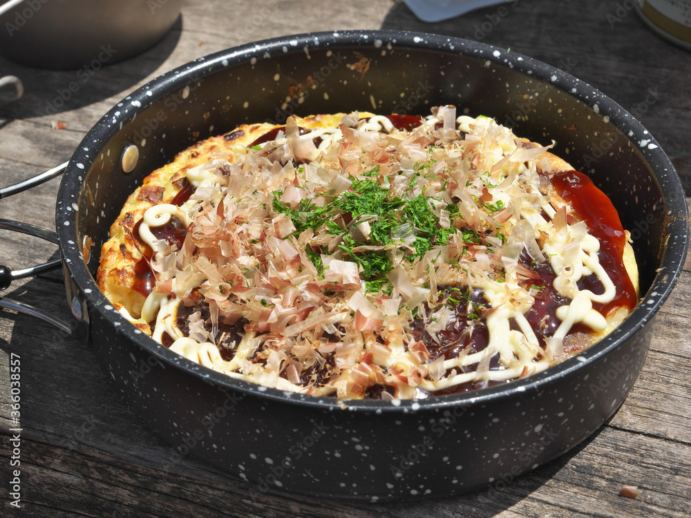 登山で作るお好み焼き 登山で作るお好み焼き