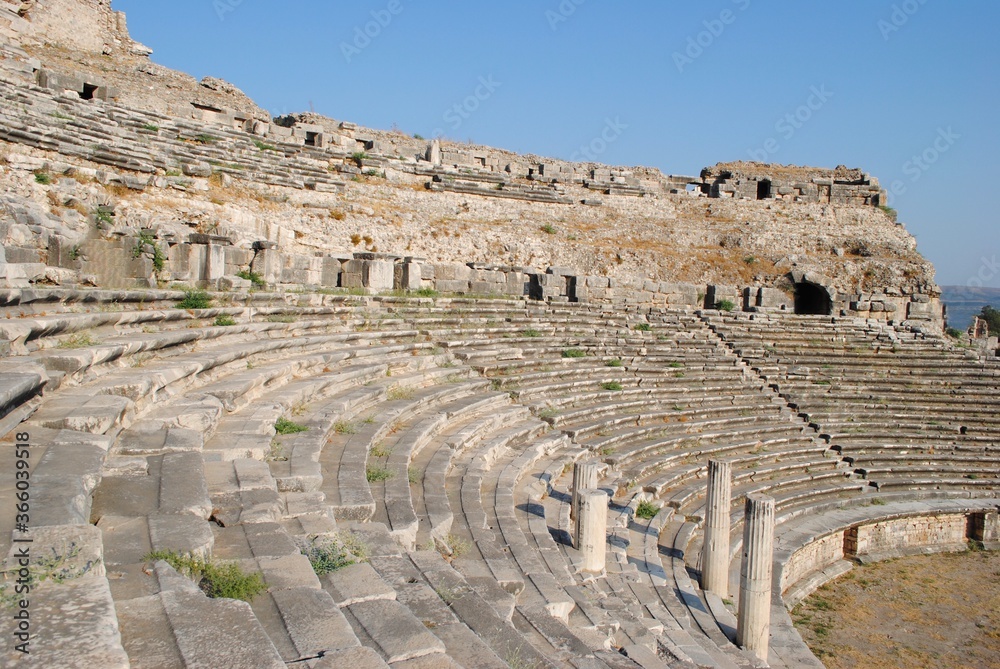 a Hellenistic theatre in Miletus with nature's Patina
