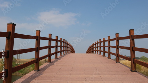 wooden bridge over the river © 장원
