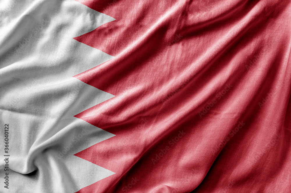Waving detailed national country flag of Bahrain