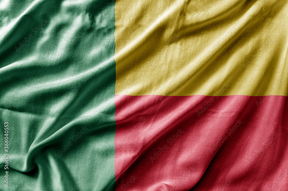 Waving detailed national country flag of Benin