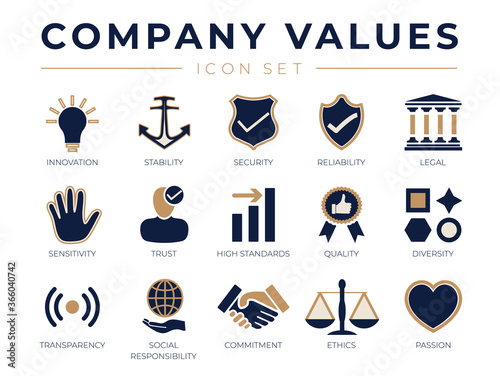 Business Company Values icon Set