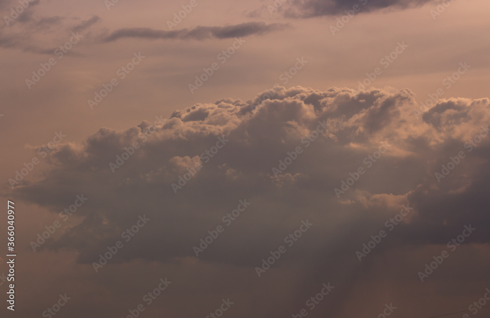 Cumulus cloud formations in the sky