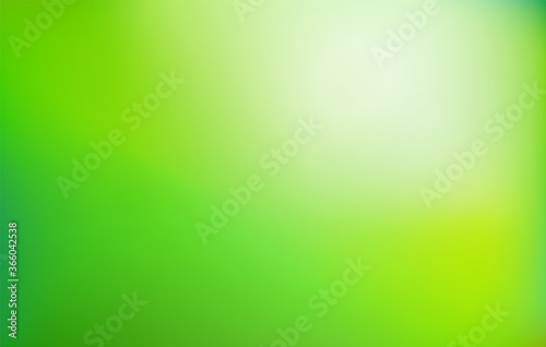 Green nature blurred background. Abstract gradient backdrop with light space for text. Vector illustration. Ecology concept for your graphic design, banner or poster, website, landing page