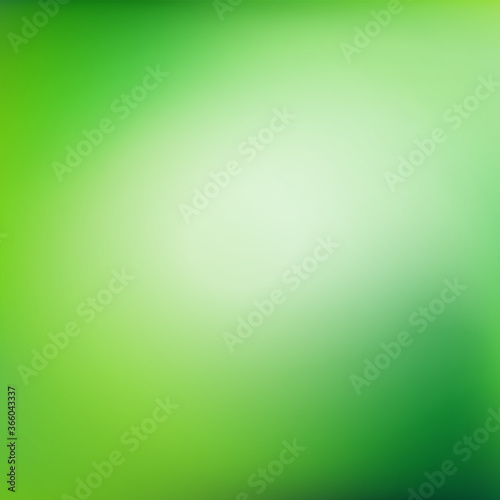 Green nature blurred background. Abstract gradient backdrop with light space for text. Vector illustration. Ecology concept for your graphic design, banner or poster, website, landing page