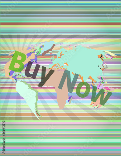 Buy Now. The word buy now on digital screen  business concept