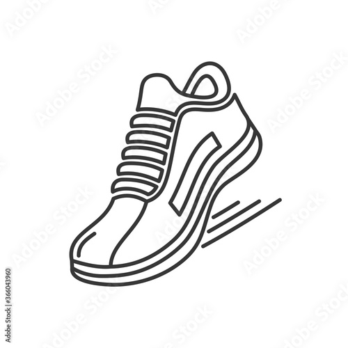Sports Running Shoes Icons. Line Style Vector