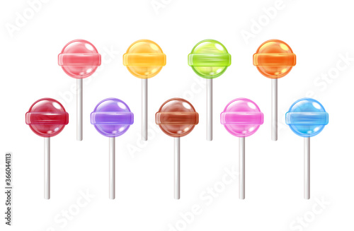 Vector colorful lollipop isolated on white background