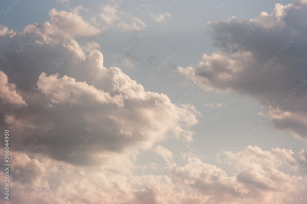 Cumulus cloud formations in the sky