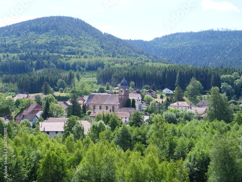 The small village of Luvigny lost in the Vosges forests. july 2020