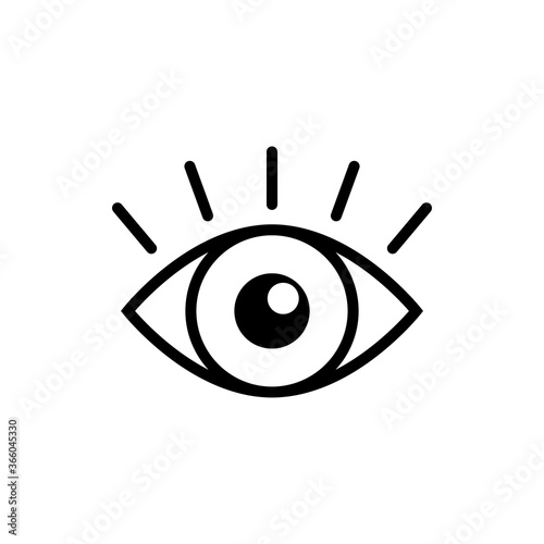 Black isolated outline icon eye