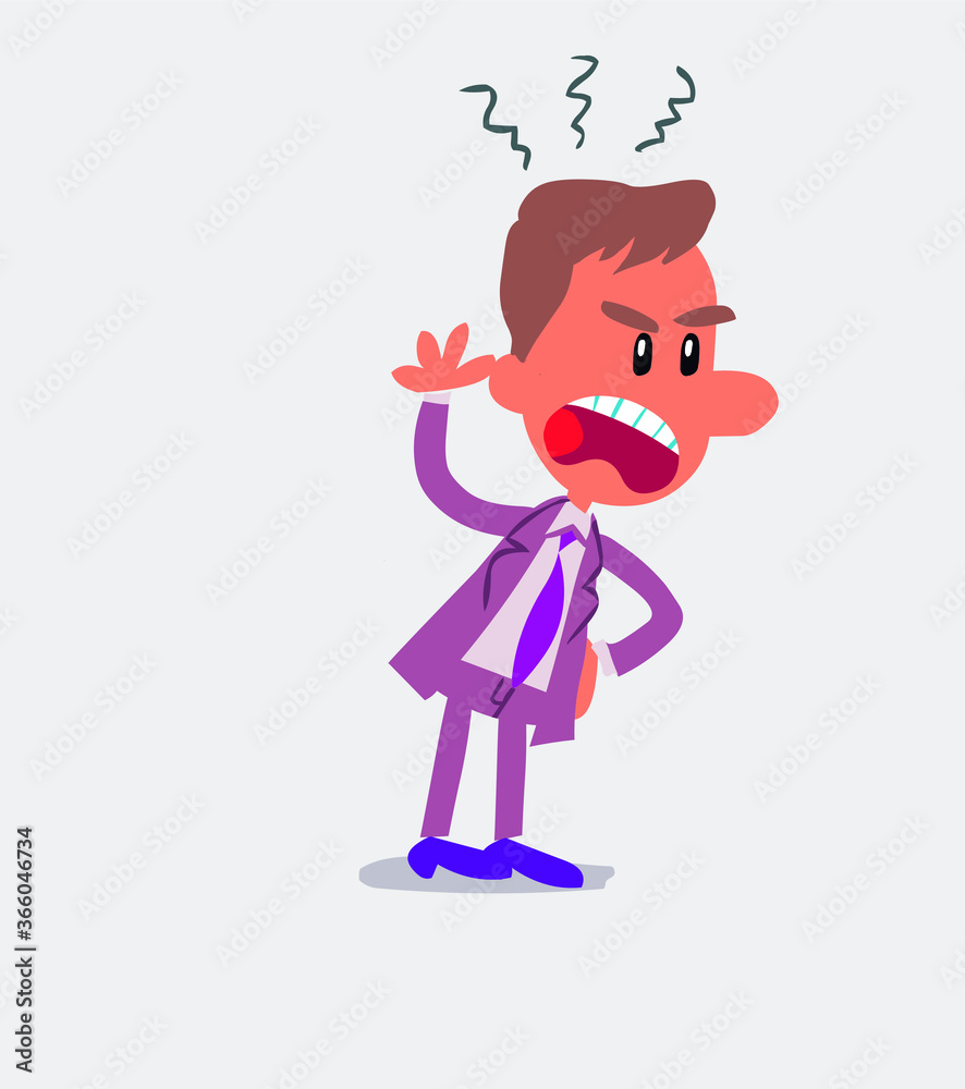 Fototapeta premium Indigned businessman in isolated vector illustration 