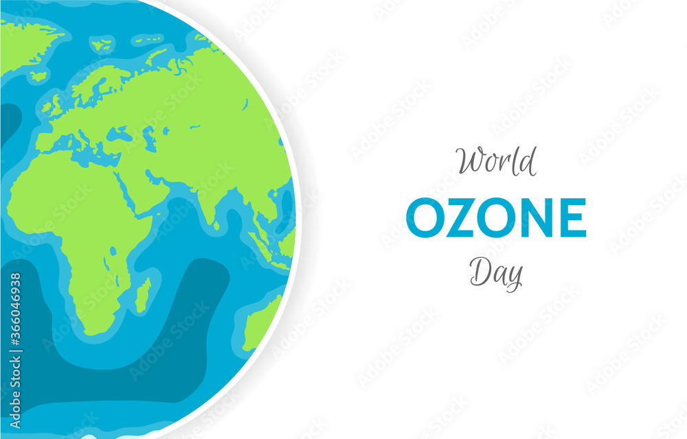 World ozone day concept banner. Illustration with planet Earth