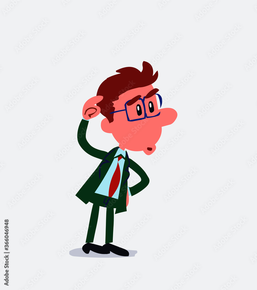 Businessman doubting in isolated vector illustration
Businessman doubting in isolated vector illustration