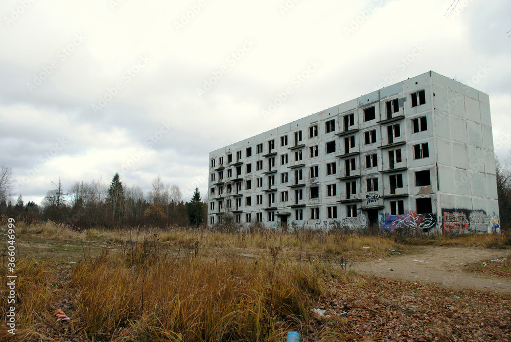 old abandoned block of flats