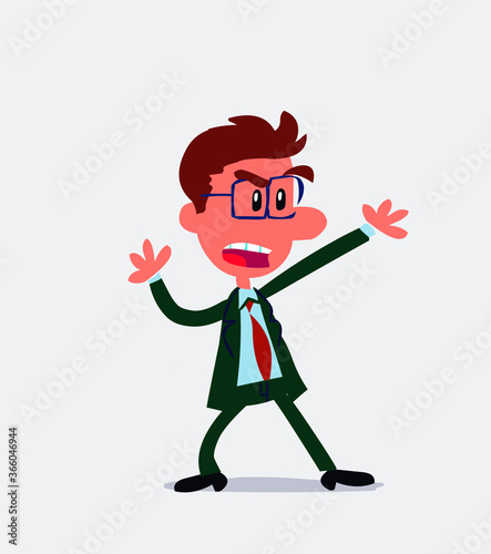 Business man arguing angry in isolated vector illustration
